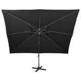 Vidaxl Floating parasol with double roof 400x300 cm Black