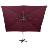 Vidaxl Floating parasol with double roof 400x300 cm burgundy red