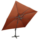 Vidaxl Floating Parasol con doppio tetto 400x300 cm terracotta.