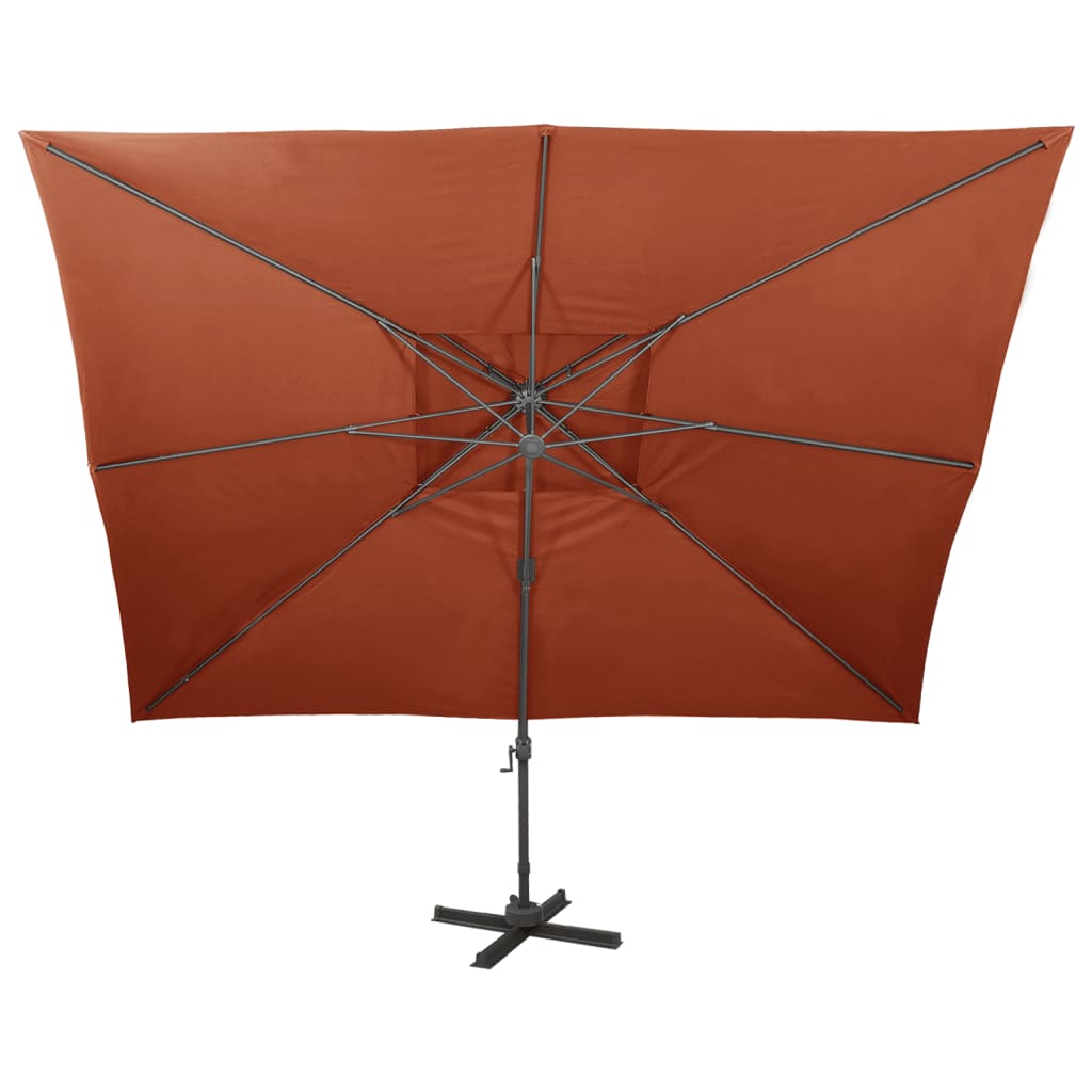 Vidaxl Floating Parasol con doppio tetto 400x300 cm terracotta.