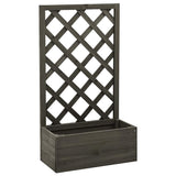Vidaxl Latwerkplantenbak 50x25x90 cm Solid pine Gray