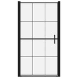 Puerta de ducha Vidaxl 100x178 cm de vidrio endurecido negro