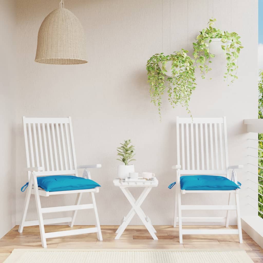 Coussins de chaise Vidaxl 2 ST 40x40x7 cm Oxford tissu bleu clair