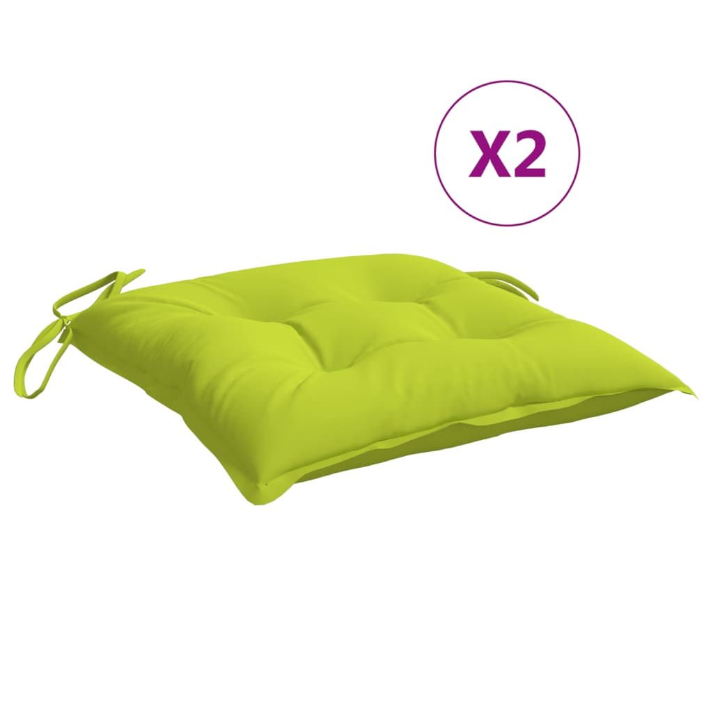 VIDAXL STUHR Kissen 2 PCs 40x40x7 cm Oxford Stoff klar grün