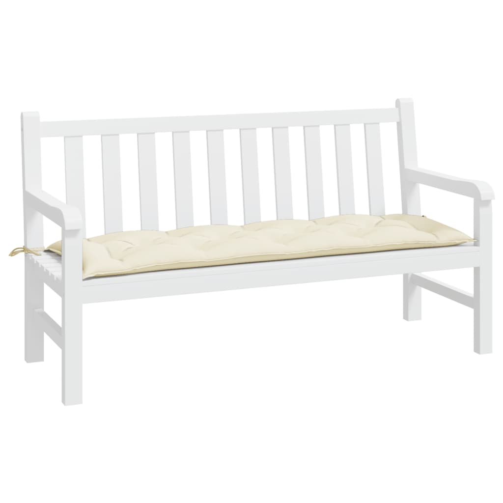 Vidaxl Garden Bench Kissen 150x50x7 cm Oxford Stoff Crèmewit