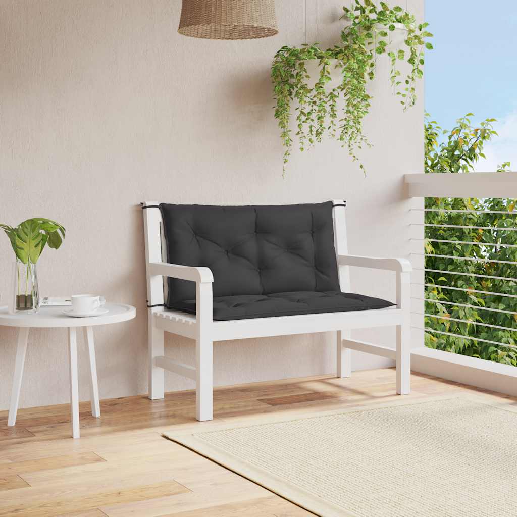 VIDAXL Garden Bench blazina 100x (50+50) x7 cm Oxford tkanina črna