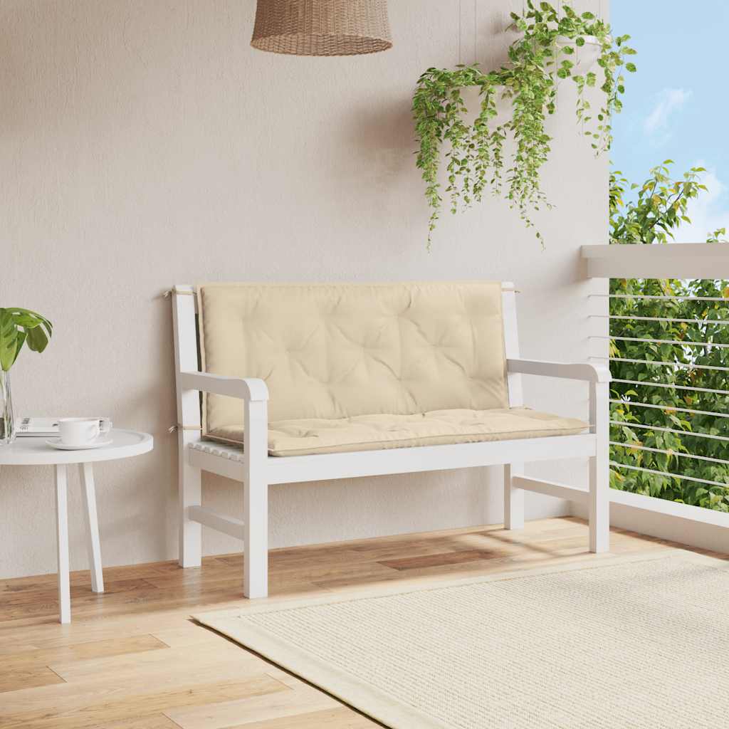 Vidaxl Garden Bench Poduszka 120x (50+50) x7 cm Oxford Fabric Beige