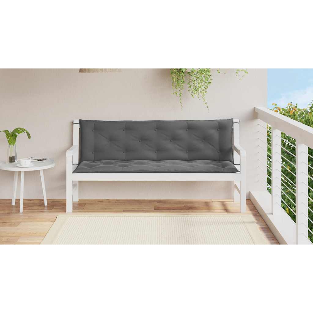 Vidaxl Garden Bench Pushion 150x (50+50) x7 cm Oxford stof Anthracite farvet