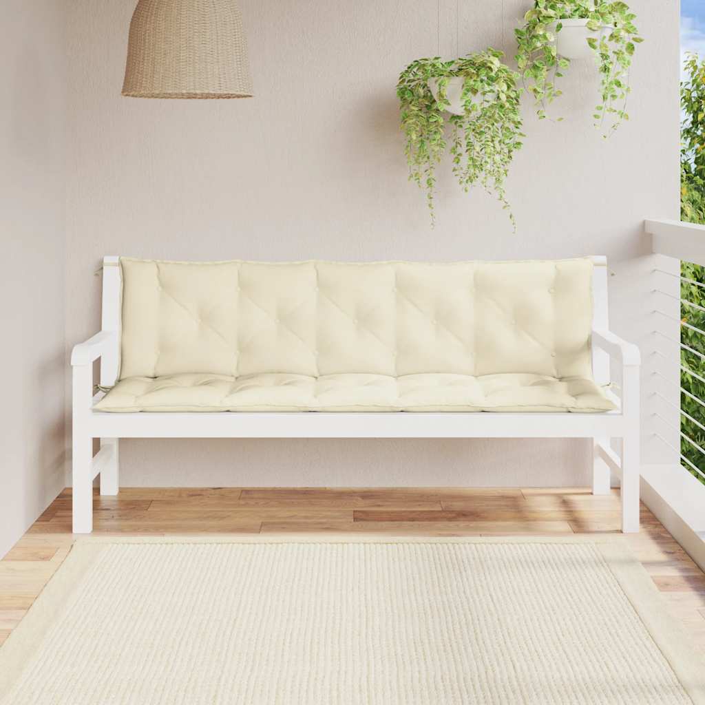 Vidaxl Garden Bench poduszka 180x (50+50) x7 cm Oxford CrèmeWit