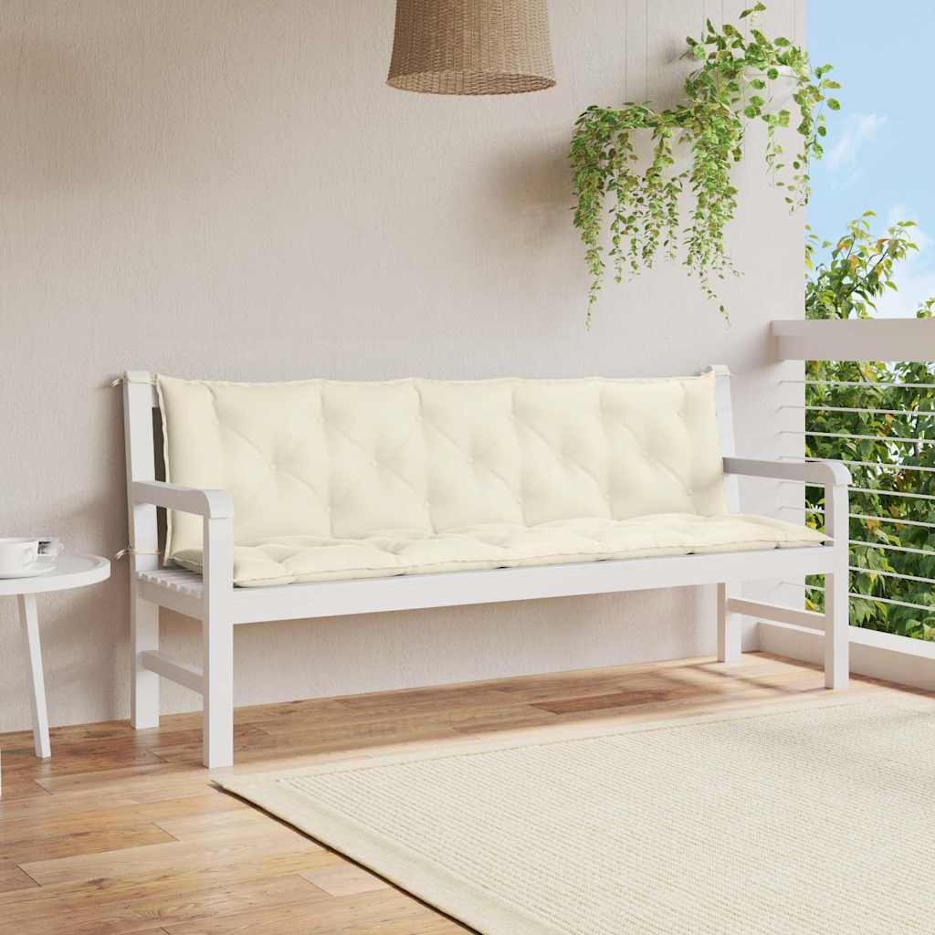 Vidaxl Garden Bench poduszka 180x (50+50) x7 cm Oxford CrèmeWit