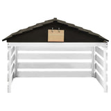 Vidaxl lawn mower canopy 78x74x54 cm pine wood black and white