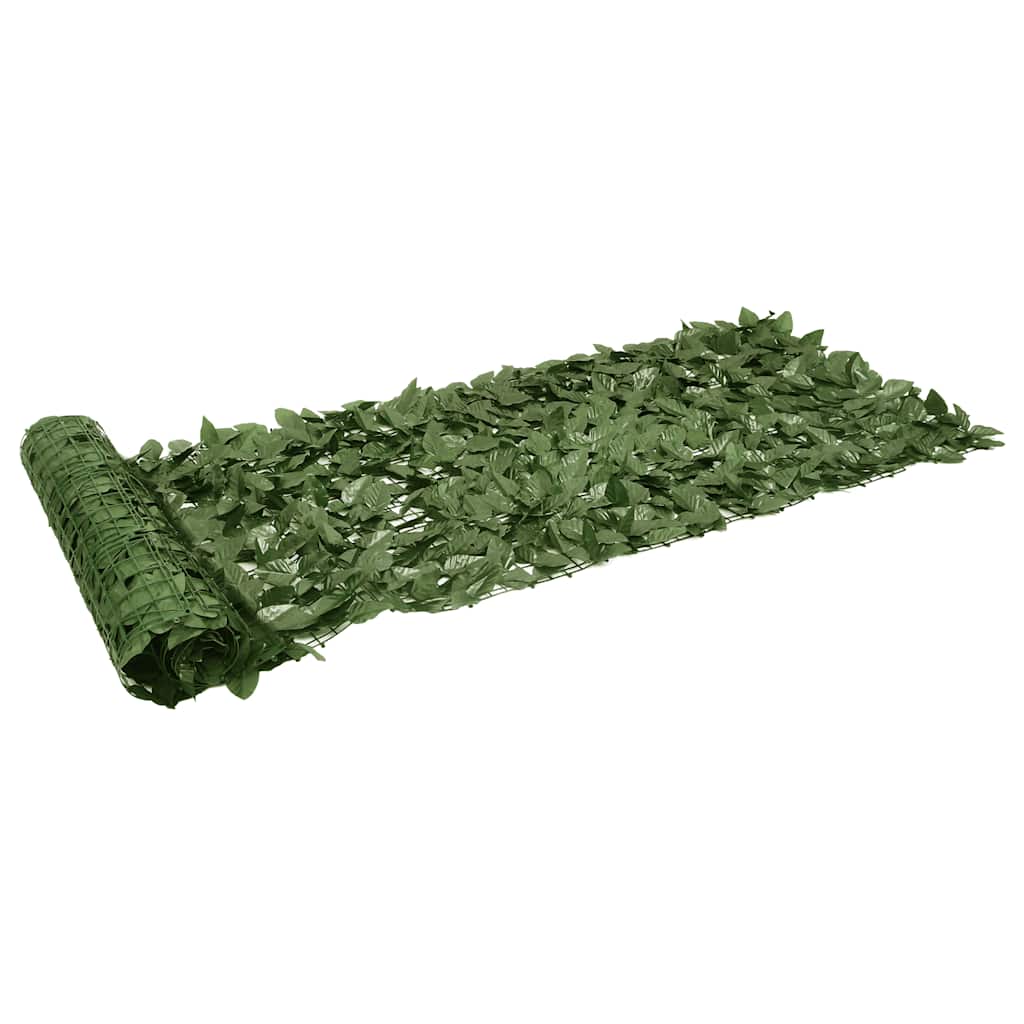 Obrazovka balkonu Vidaxl s tmavě zelenými listy 400x75 cm