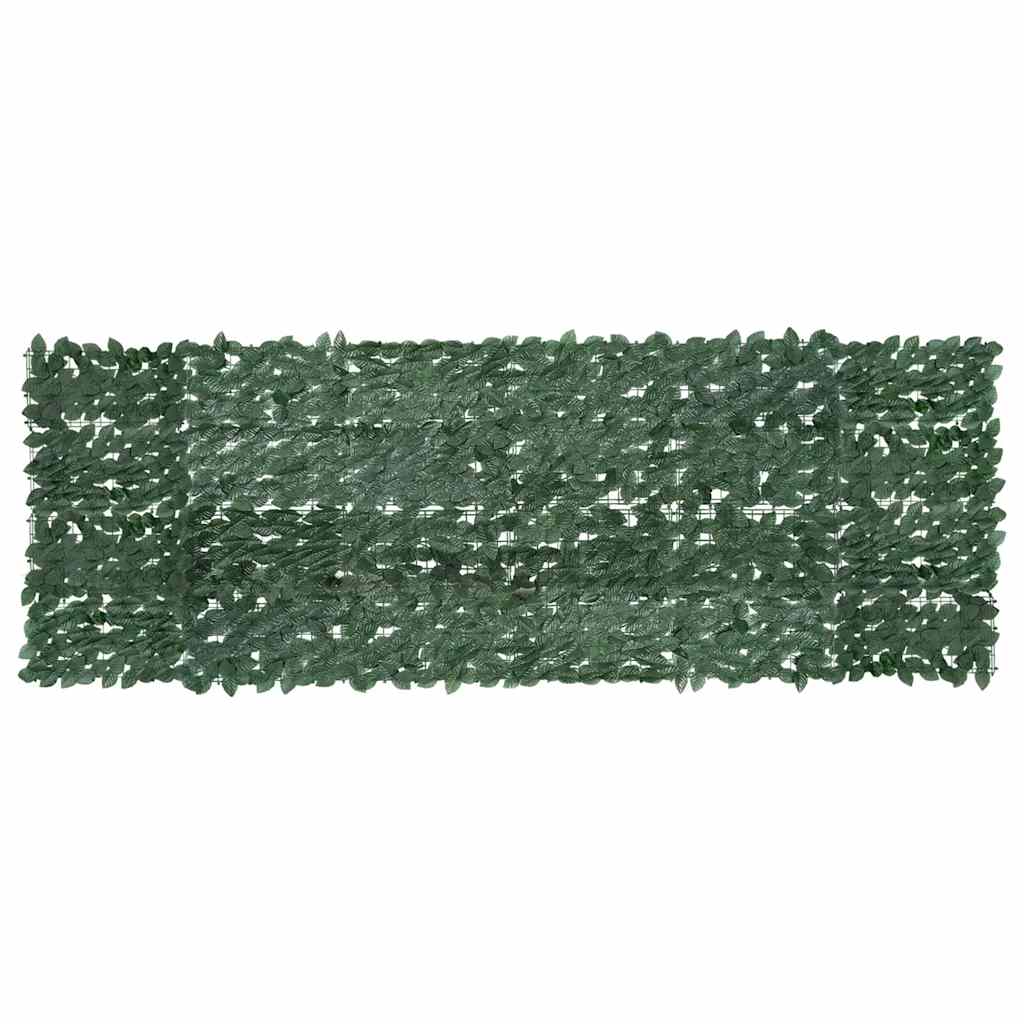 Balkon zaslon Vidaxl s temno zelenimi listi 300x100 cm