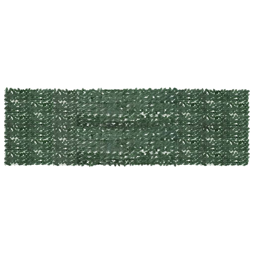 Obrazovka balkonu Vidaxl s tmavě zelenými listy 500x150 cm