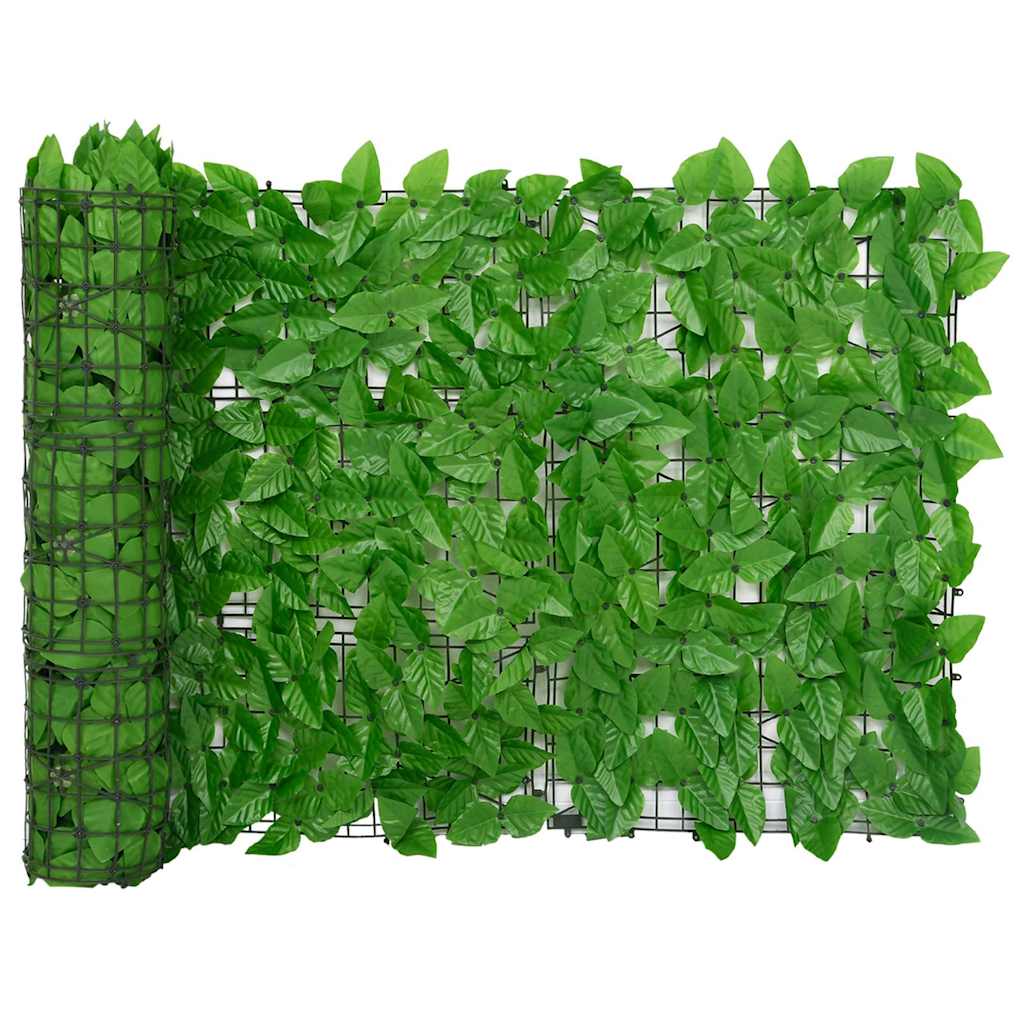 Obrazovka balkonu Vidaxl se zelenými listy 300x75 cm
