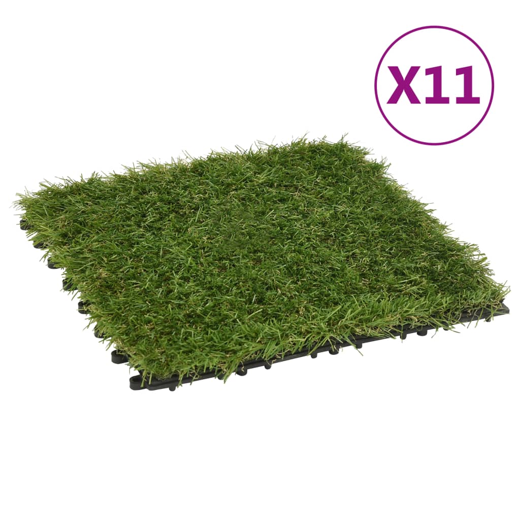 Baldosas de hierba artificial de Vidaxl 11 ST 30x30 cm verde
