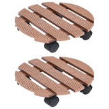 Vidaxl Plant trolleys 2 pcs Ø30x7.5 cm HKC Brown