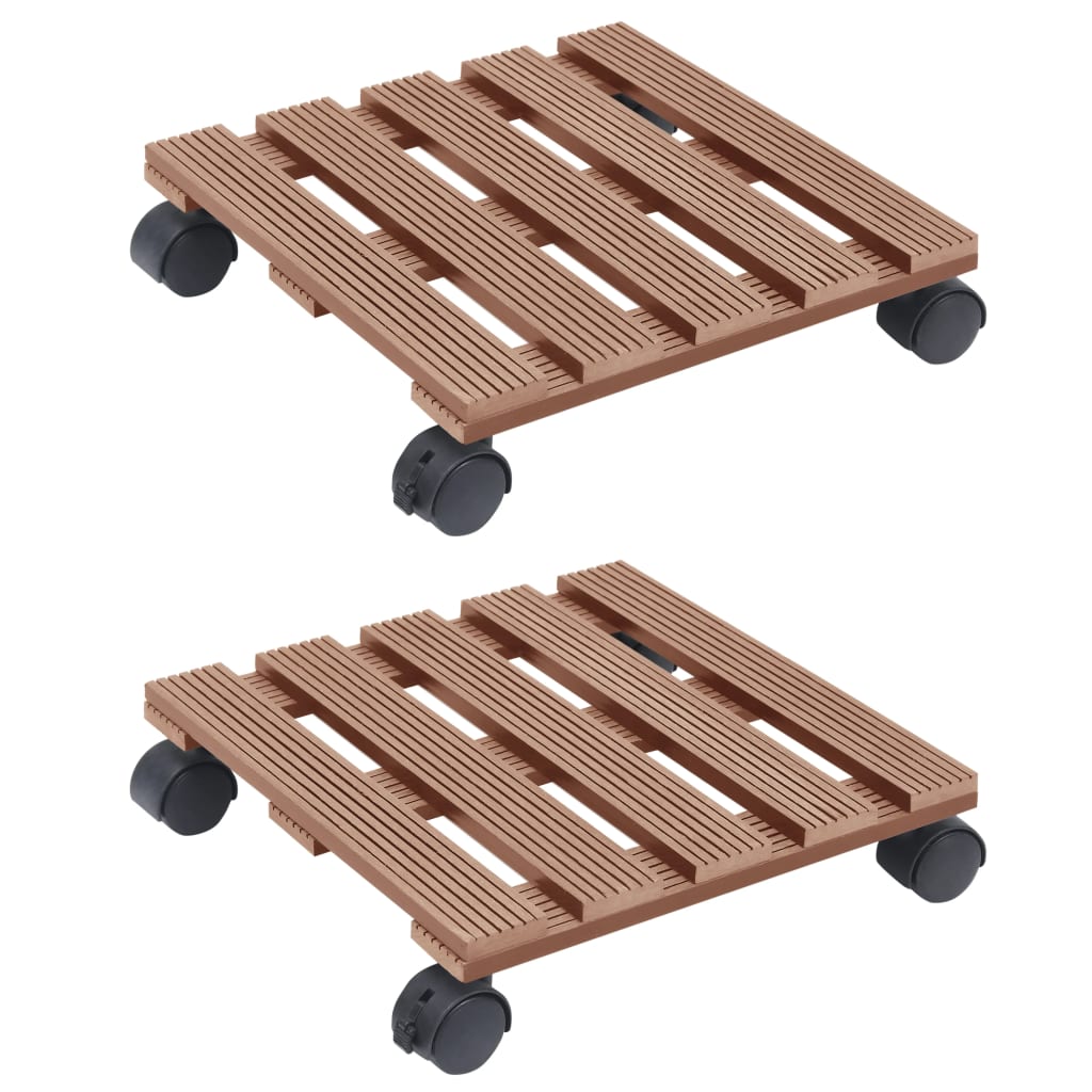 Vidaxx plant trolleys 2 pcs 30x30x7.5 cm hkc brown