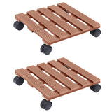Vidaxx plant trolleys 2 pcs 30x30x7.5 cm hkc brown