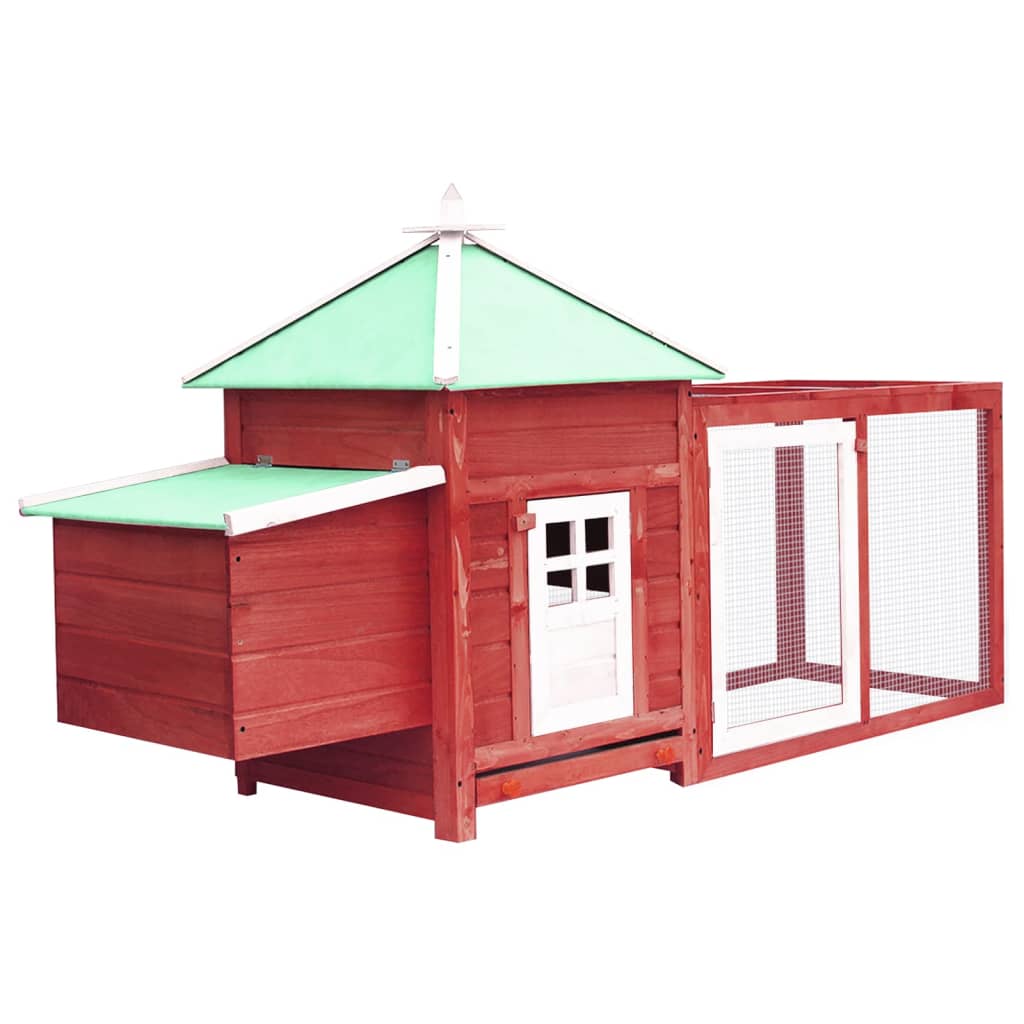 Poulet Vidaxl avec nichage 190x72x102 Pine Solid Red