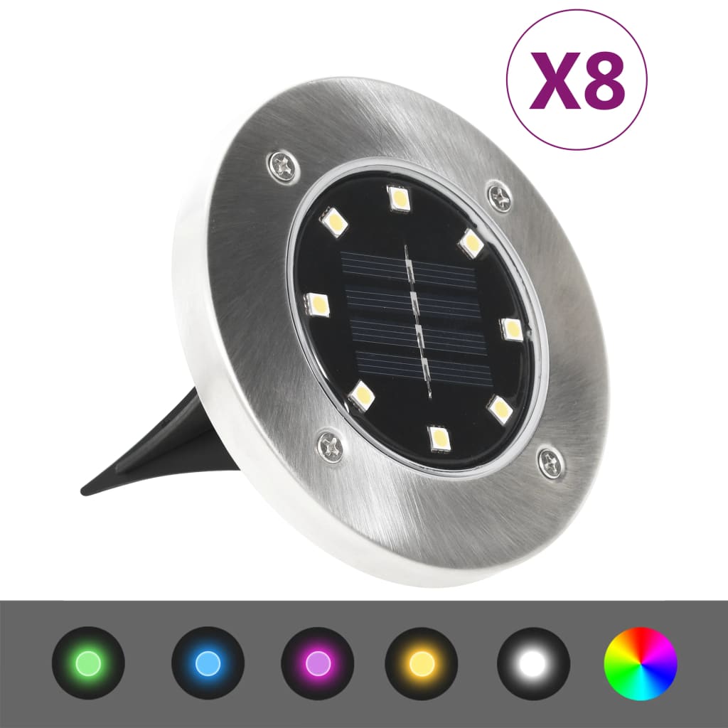 Vidaxl Ground lamps 8 St Solar LED RGB color