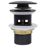 Vidaxl afvoer pop-up met overloop 6,4x6,4x9,1 cm zwart