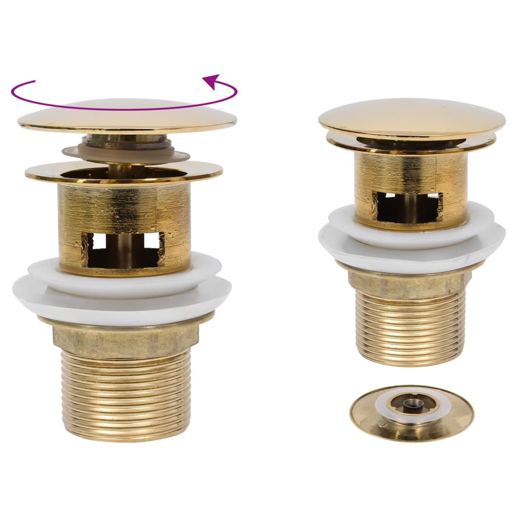 VidaXL drain Pop-up with overflow 6.4x6.4x9.1 cm Gold colored