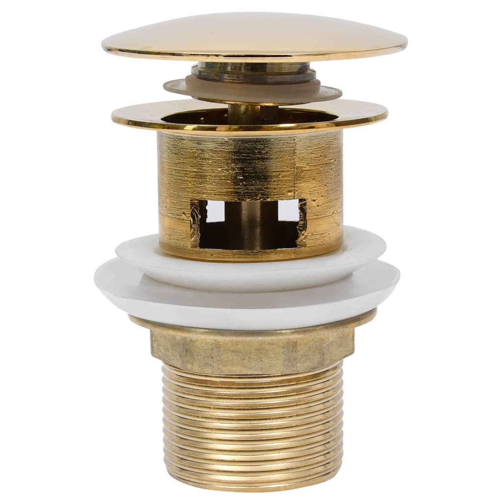 VidaXL drain Pop-up with overflow 6.4x6.4x9.1 cm Gold colored