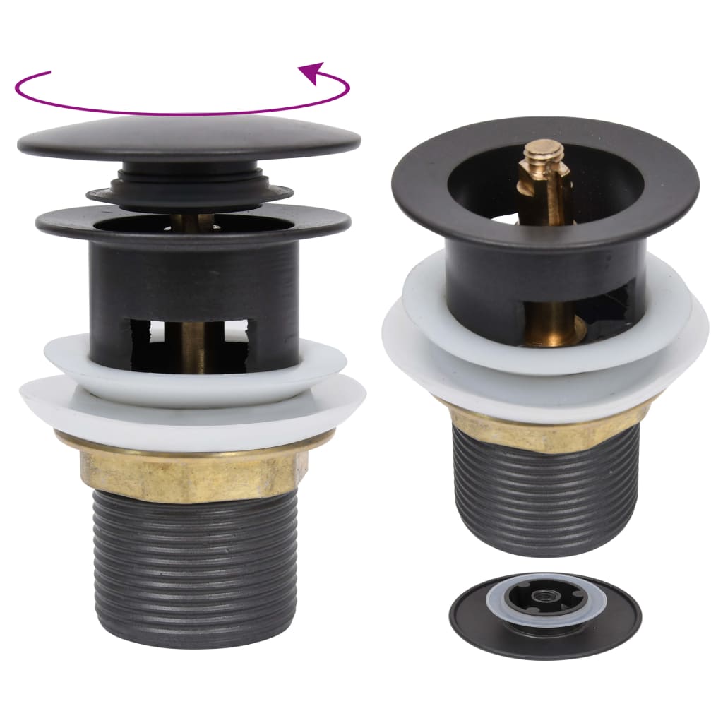 VidaXL drain Pop-up with overflow 6.4x6.4x9.1 cm Gray