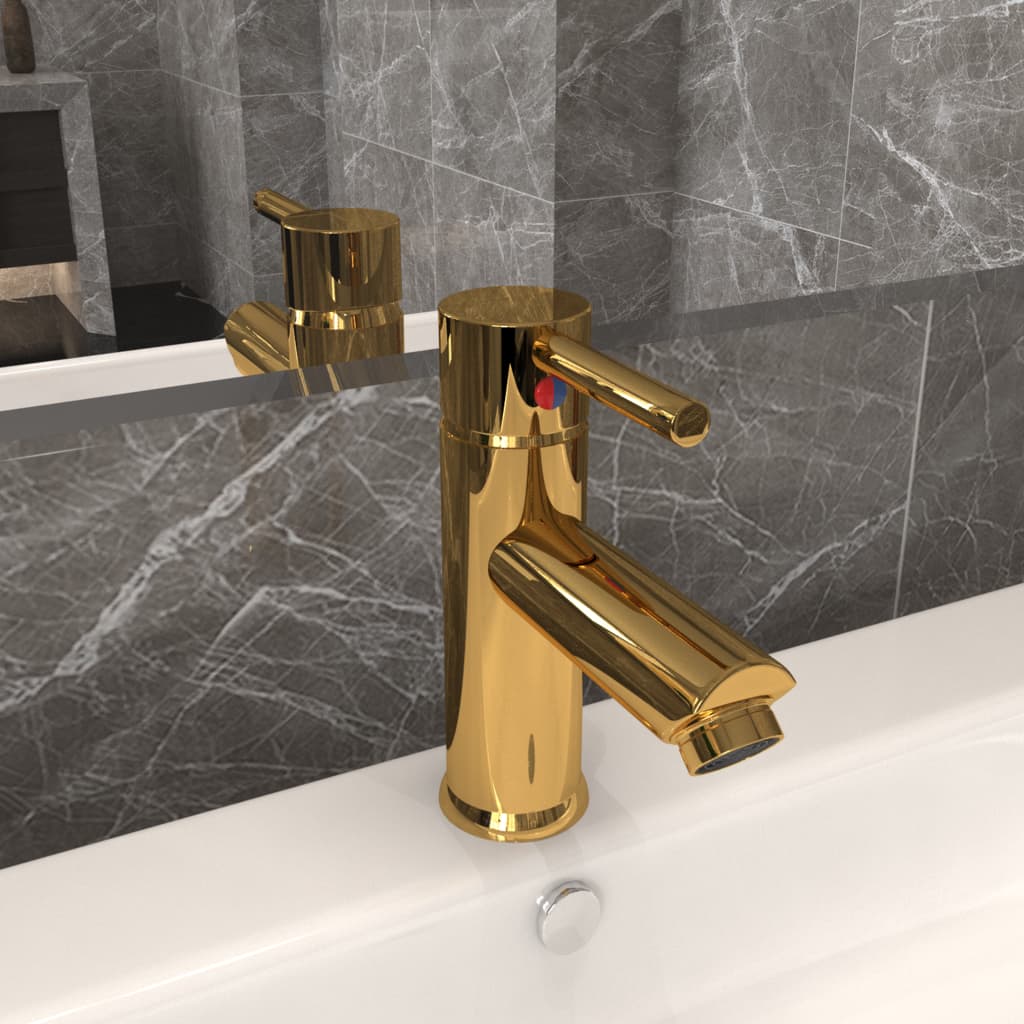 VidaXL Washbasin faucet 130x176 mm gold colored