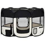 VidaXL Dog Ren Foldable with carrier bag 125x125x61 cm Black