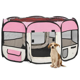 VidaXL Dog Ren Foldable with carrier bag 125x125x61 cm pink