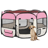 VidaXL Dog Ren Foldable with carrier bag 125x125x61 cm pink