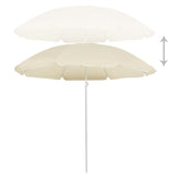 Vidaxl Parasol z jeklenim drogom 180 cm pesek -obarvan