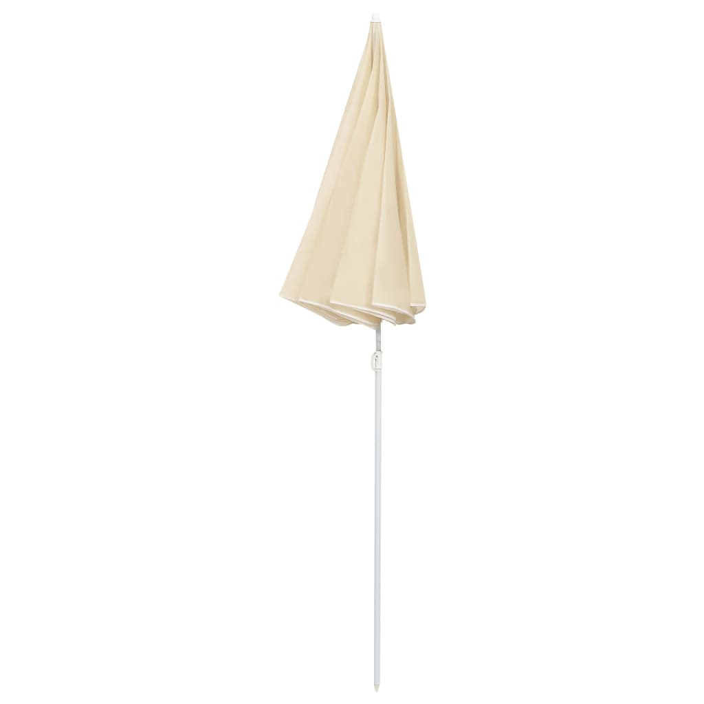 Vidaxl Parasol z jeklenim drogom 180 cm pesek -obarvan