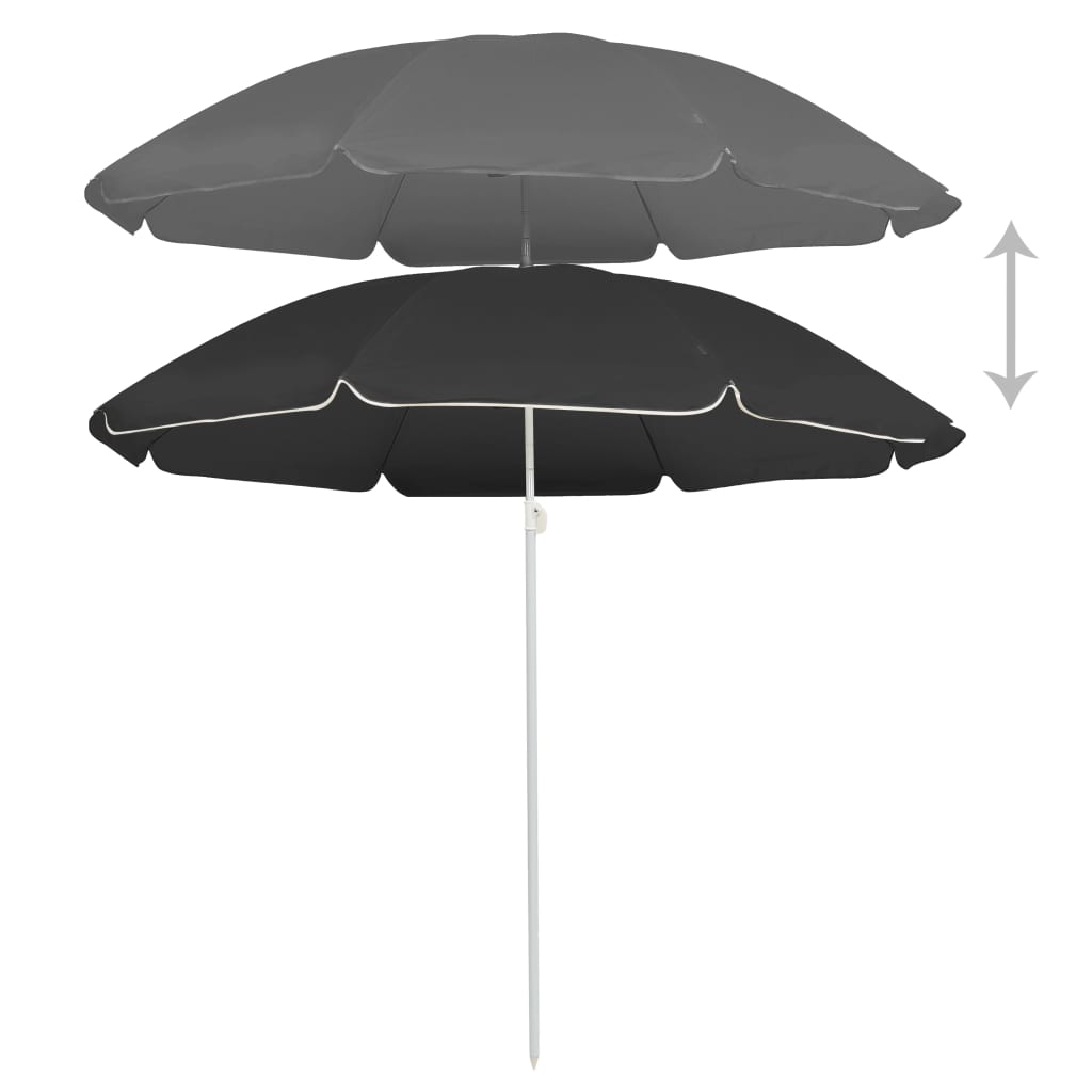 Vidaxl parasol s ocelovým pólem 180 cm antracite -colored