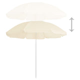 Vidaxl parasol s ocelovým pólem 180 cm písek -