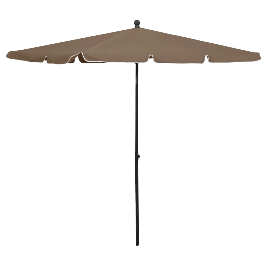 Vidaxl -parasol med stolpe 210x140 cm taupe