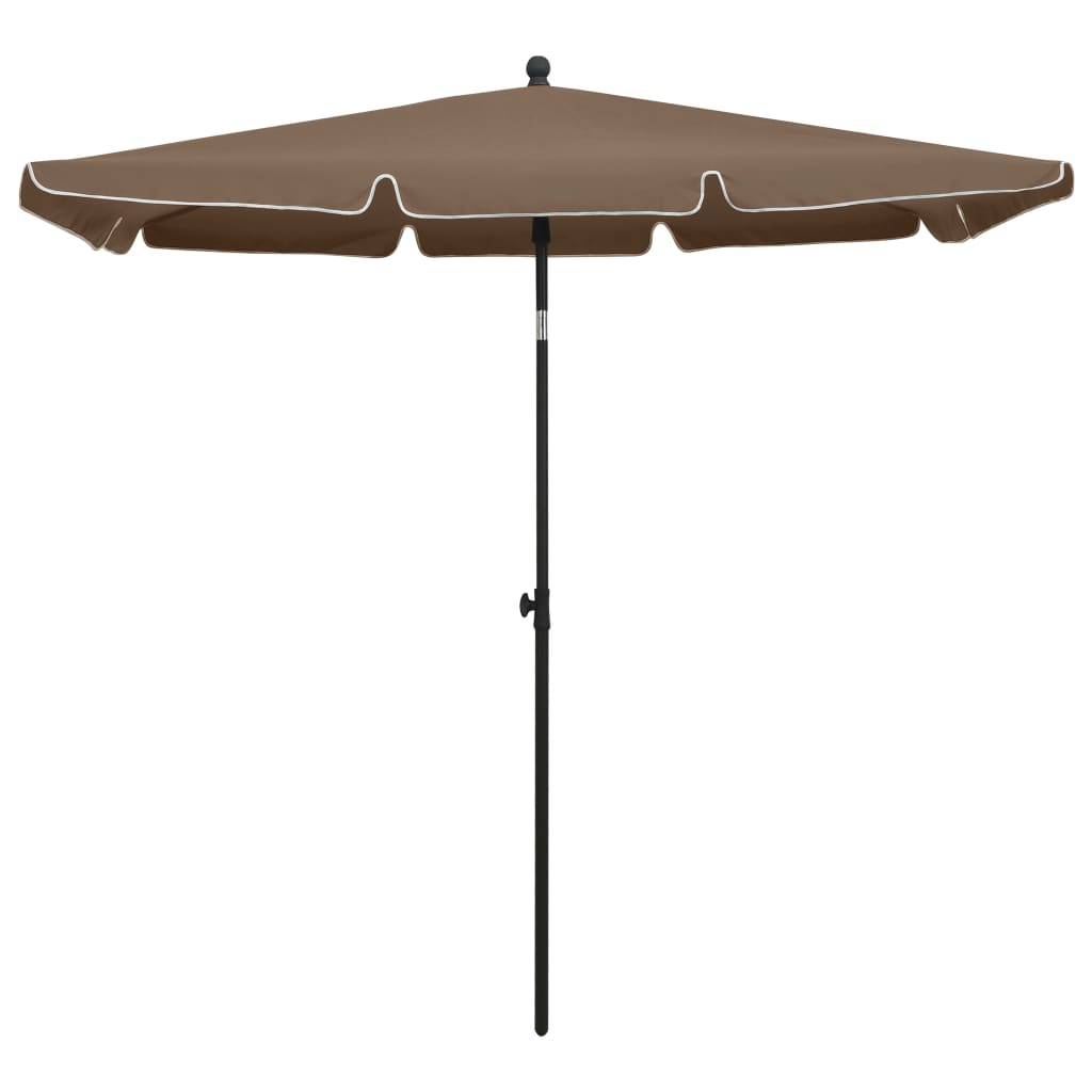 Vidaxl -parasol med stolpe 210x140 cm taupe