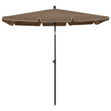 Vidaxl -parasol med stolpe 210x140 cm taupe