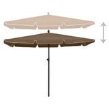 Vidaxl -parasol med stolpe 210x140 cm taupe