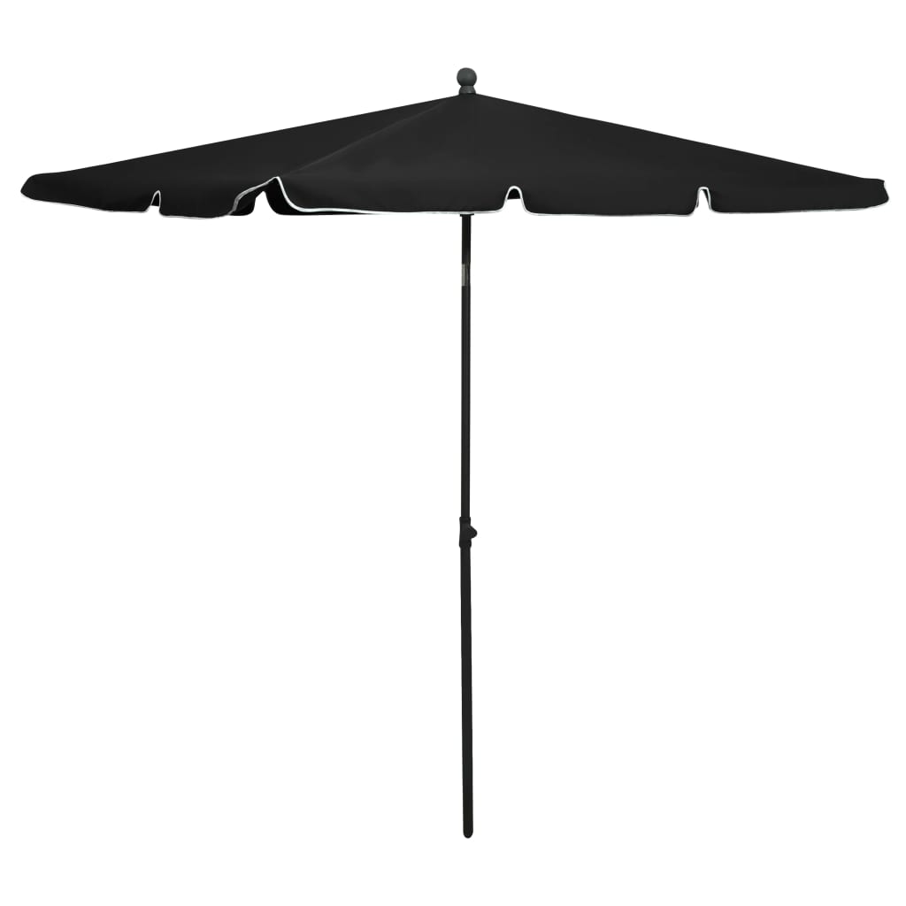 Vidaxl -parasol med pol 210x140 cm sort