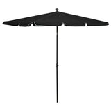 Vidaxl -parasol med pol 210x140 cm sort