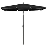Vidaxl -parasol med pol 210x140 cm sort