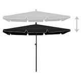 Vidaxl -parasol med pol 210x140 cm sort