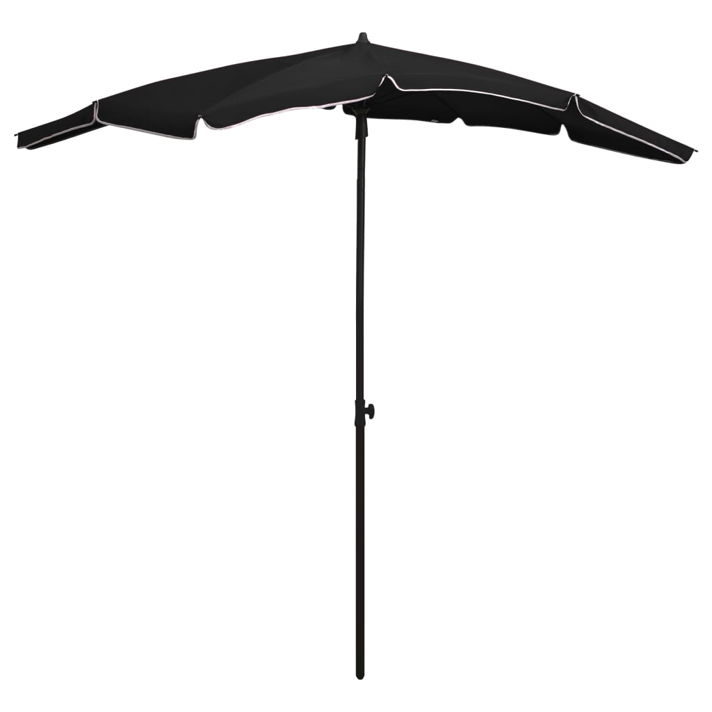 Vidaxl parasol z biegunem 200x130 cm czarny