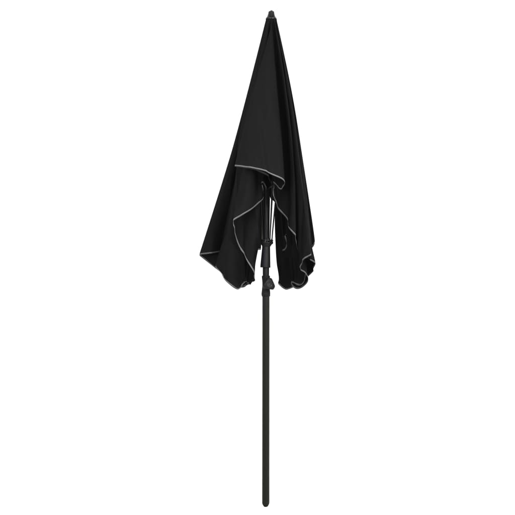 Vidaxl parasol z biegunem 200x130 cm czarny