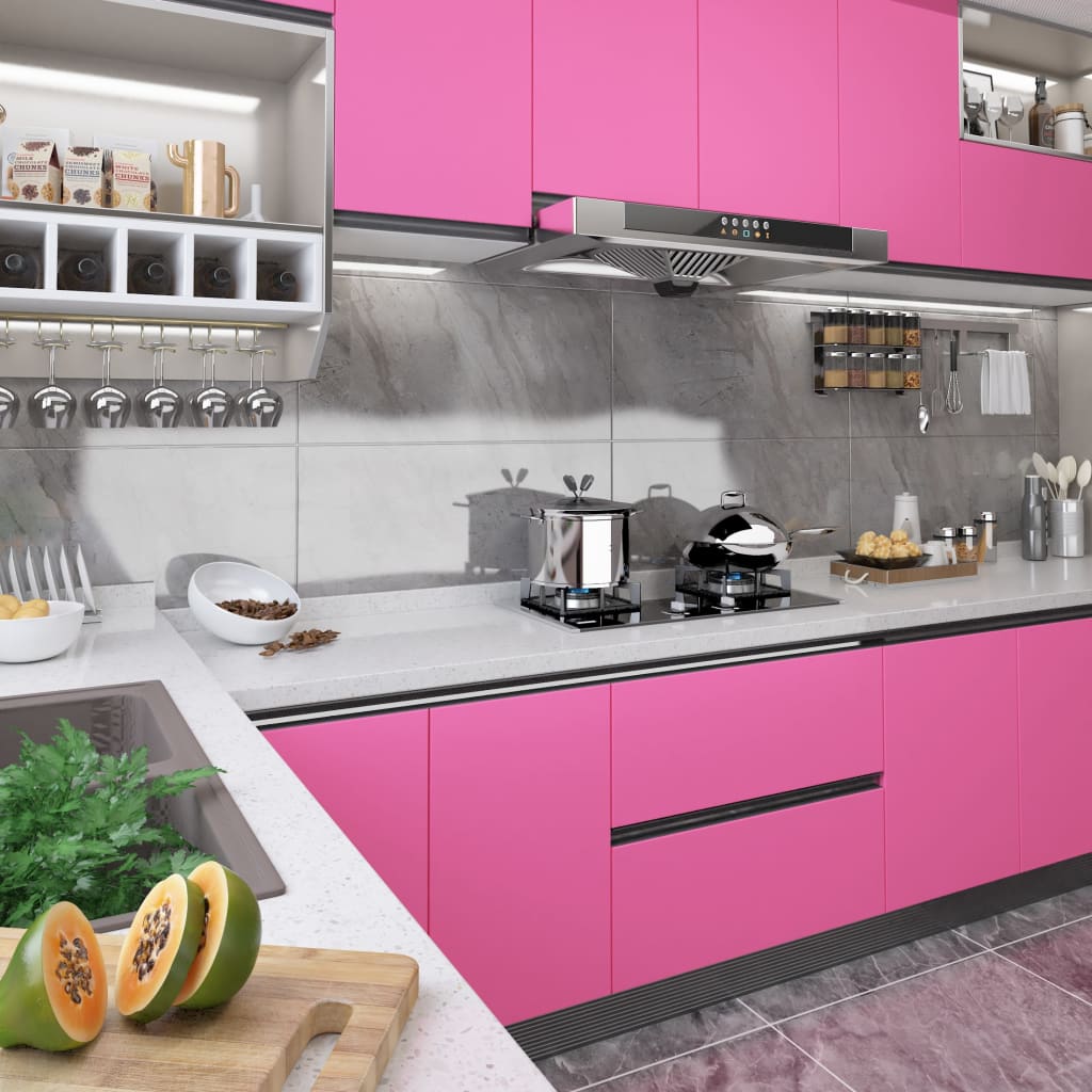 Vidaxl Furniture oil Self -adhesive 500x90 cm PVC High Gloss Pink
