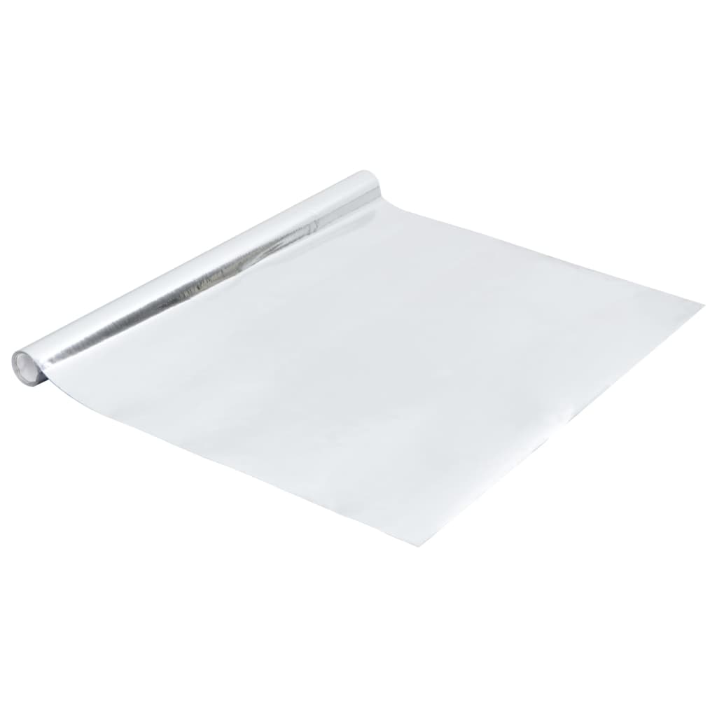 Vidaxl Furniture Oil Self -Adhesive 500x90 cm PVC High Gloss Silver Colored