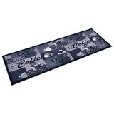 Vidaxl Kitchen mat washable coffee 45x150 cm blue